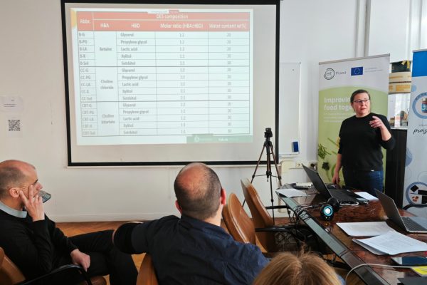 Presentations on project results: WP4 - Development of innovative methods for isolating bioactive compounds from by-products and waste of the oil industry using natural deep eutectic solvents (NADES).  - dr. Aleksandra Grudniewska, UPWr